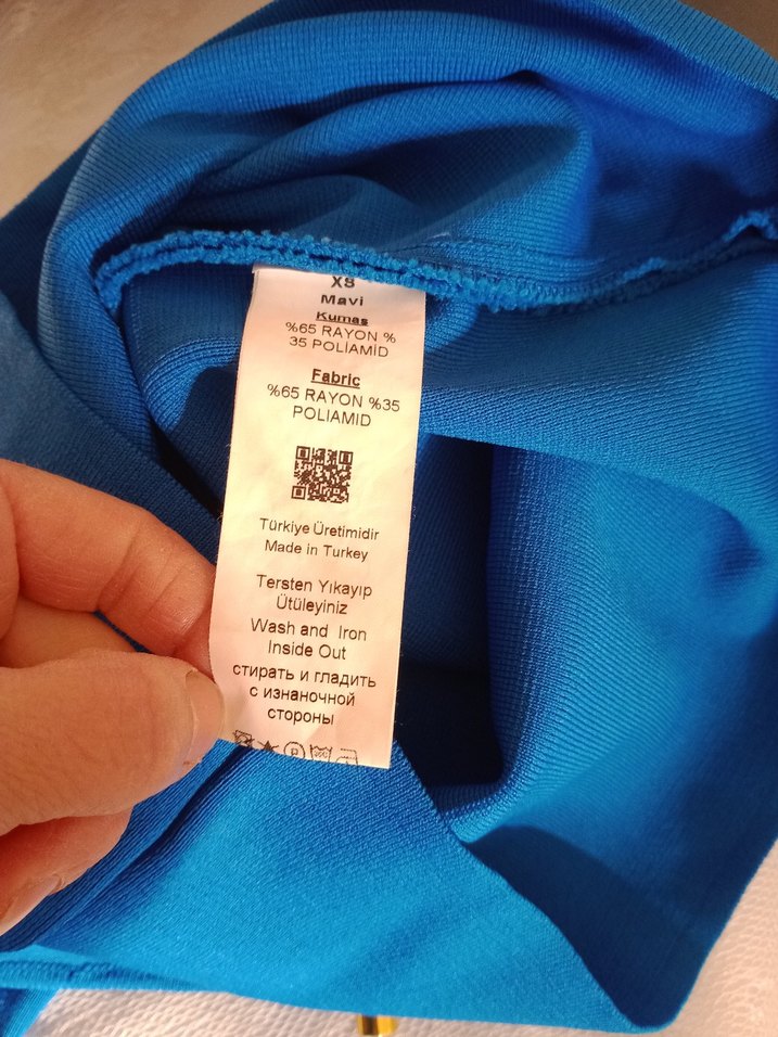 Koyu Mavi püsküllü elbise - Görsel 5