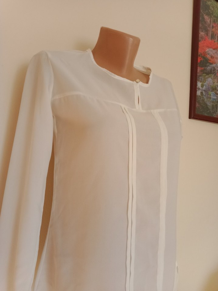 Beyaz Uzun Kollu Kadın Bluz - Görsel 2