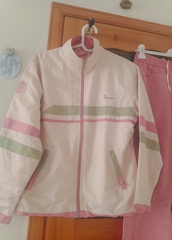 vintage Kızlar için Pembe Rahat Kesim Eşofman Takımı - Görsel 2