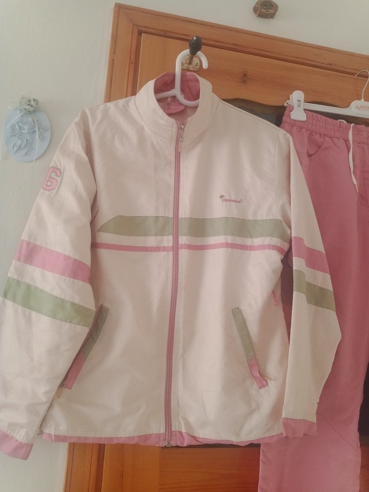 vintage Kızlar için Pembe Rahat Kesim Eşofman Takımı - Görsel 2