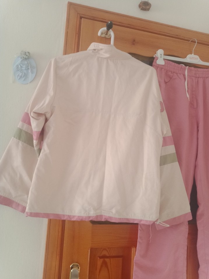 vintage Kızlar için Pembe Rahat Kesim Eşofman Takımı - Görsel 5