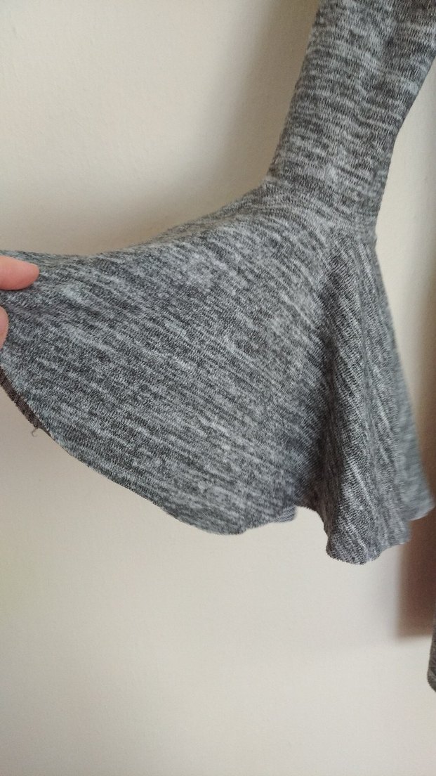 Bohem Gri Triko Midi Elbise - Görsel 3