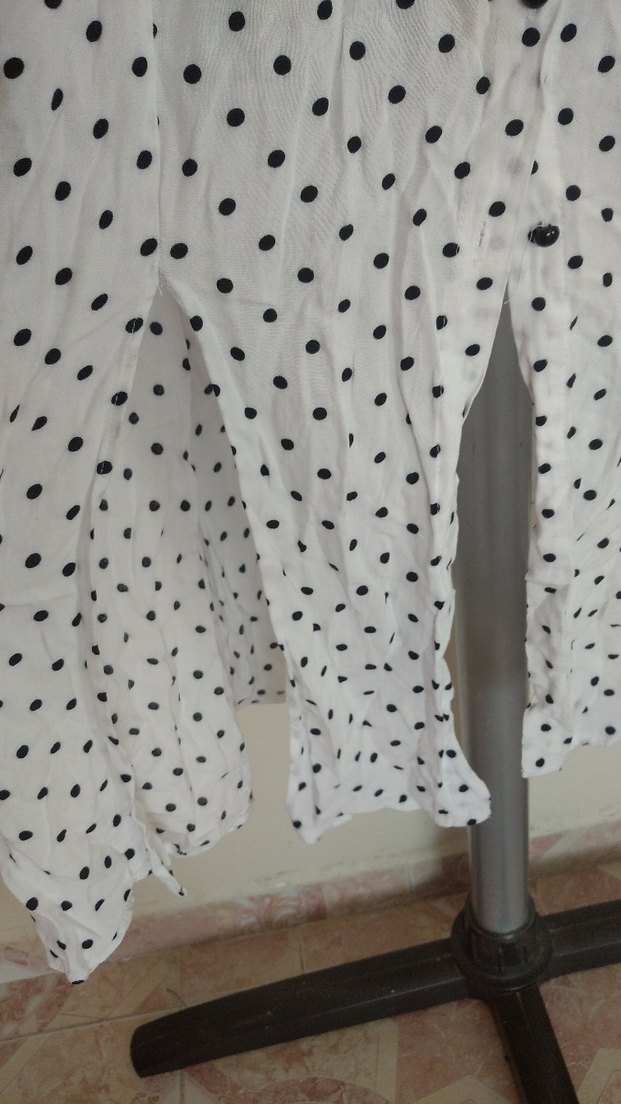 Puantiye Desenli Uzun Kolsuz Bohem Elbise - Görsel 3