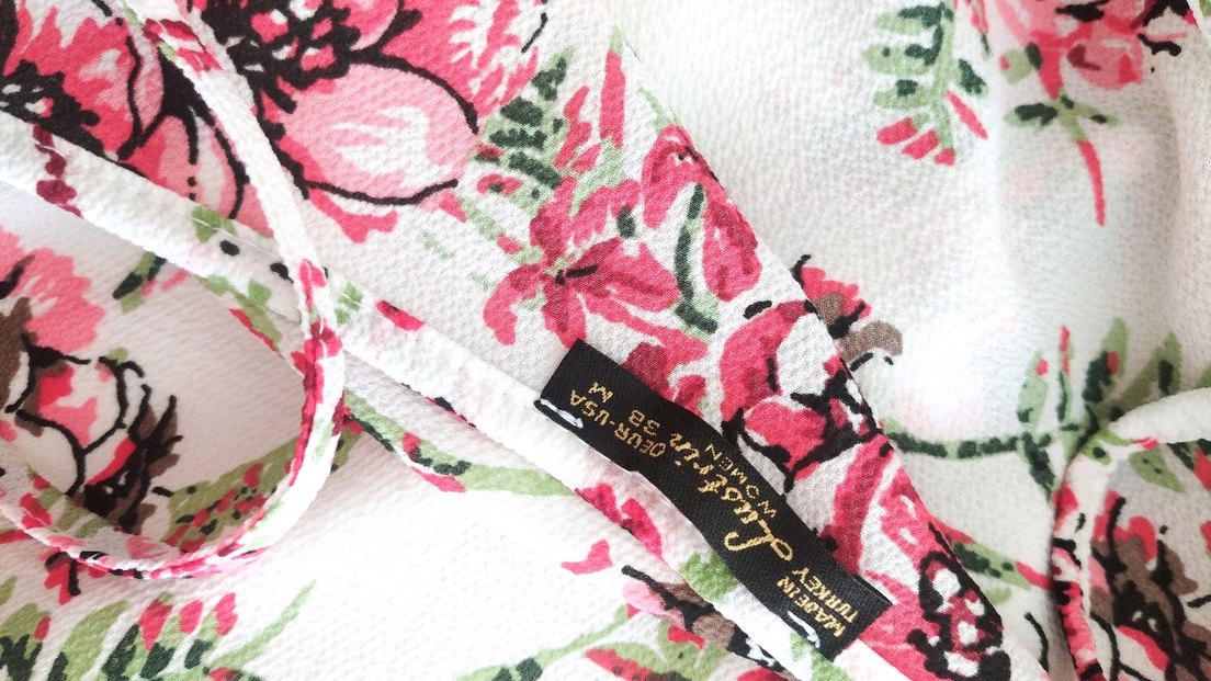 Pembe Çiçekli Volanlı Bohem Bluz - Görsel 5