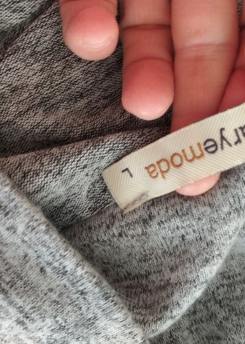 Gri Uzun Kollu Salaş askılı Kadın bluz - Görsel 8