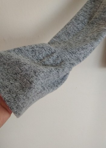 Gri Uzun Kollu Salaş askılı Kadın bluz - Görsel 3