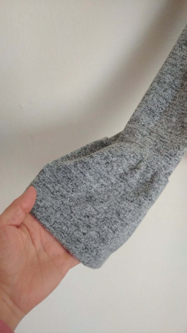 Gri Uzun Kollu Salaş askılı  Kadın bluz - Görsel 4