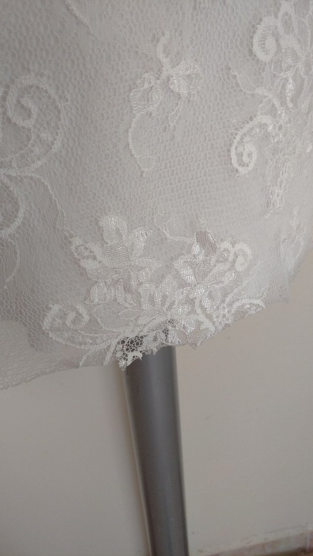 Dantel İşlemeli Beyaz Midi Abiye Elbise - Görsel 3