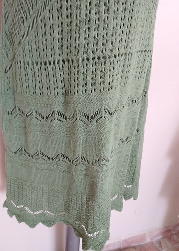 Yeşil Örgü Bohem Uzun Elbise - Görsel 3