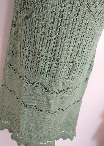 Yeşil Örgü Bohem Uzun Elbise - Görsel 5