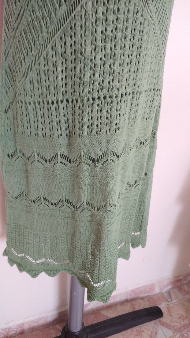 Yeşil Örgü Bohem Uzun Elbise - Görsel 3