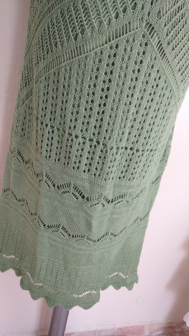 Yeşil Örgü Bohem Uzun Elbise - Görsel 5