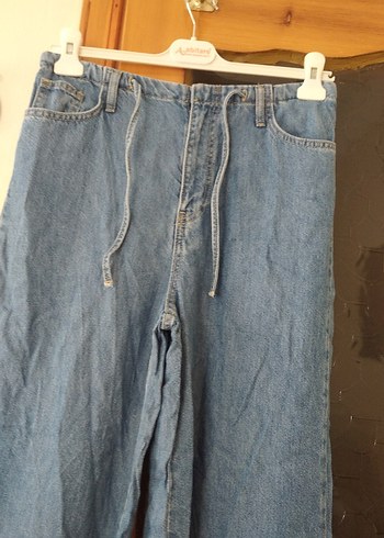 Kadın Mavi Bol Kesim Kot Pantolon - Görsel 2