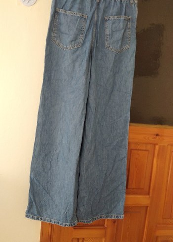 Kadın Mavi Bol Kesim Kot Pantolon - Görsel 4