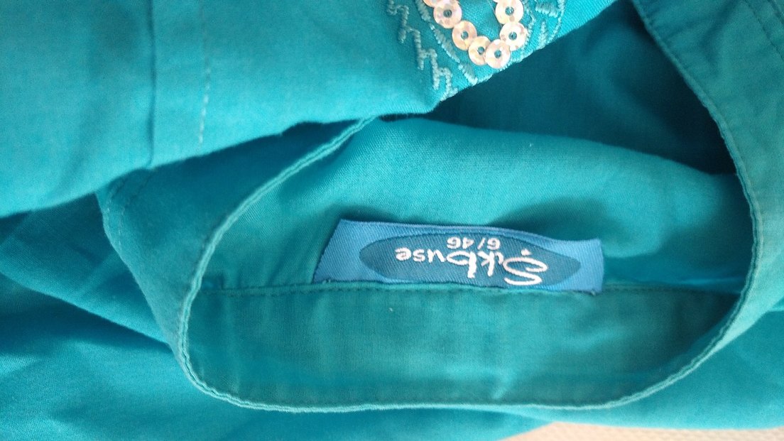 Turkuaz Nakışlı Uzun Kollu Gömlek - Görsel 5