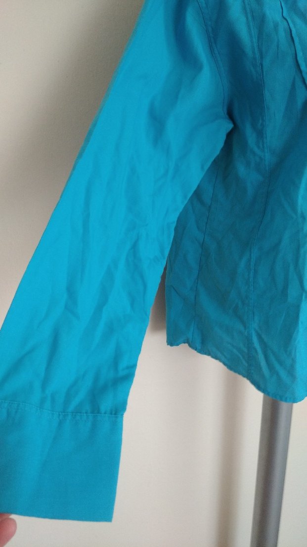 Turkuaz Nakışlı Uzun Kollu Gömlek - Görsel 3