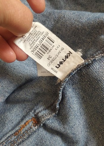 Düğmeli Mavi Denim Kadın Ceket - Görsel 8