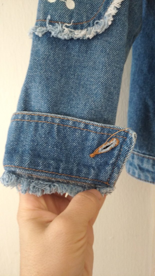 Düğmeli Mavi Denim Kadın Ceket - Görsel 3