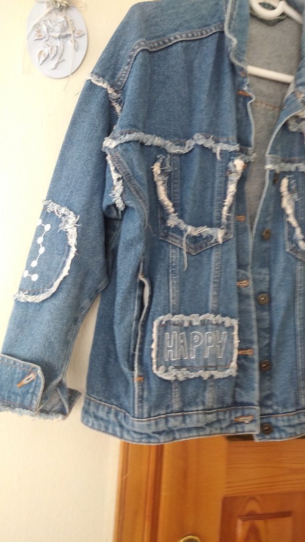 Düğmeli Mavi Denim Kadın Ceket - Görsel 2