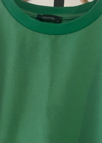 Kadın Yeşil Midi Sweatshirt Tunik - Görsel 4