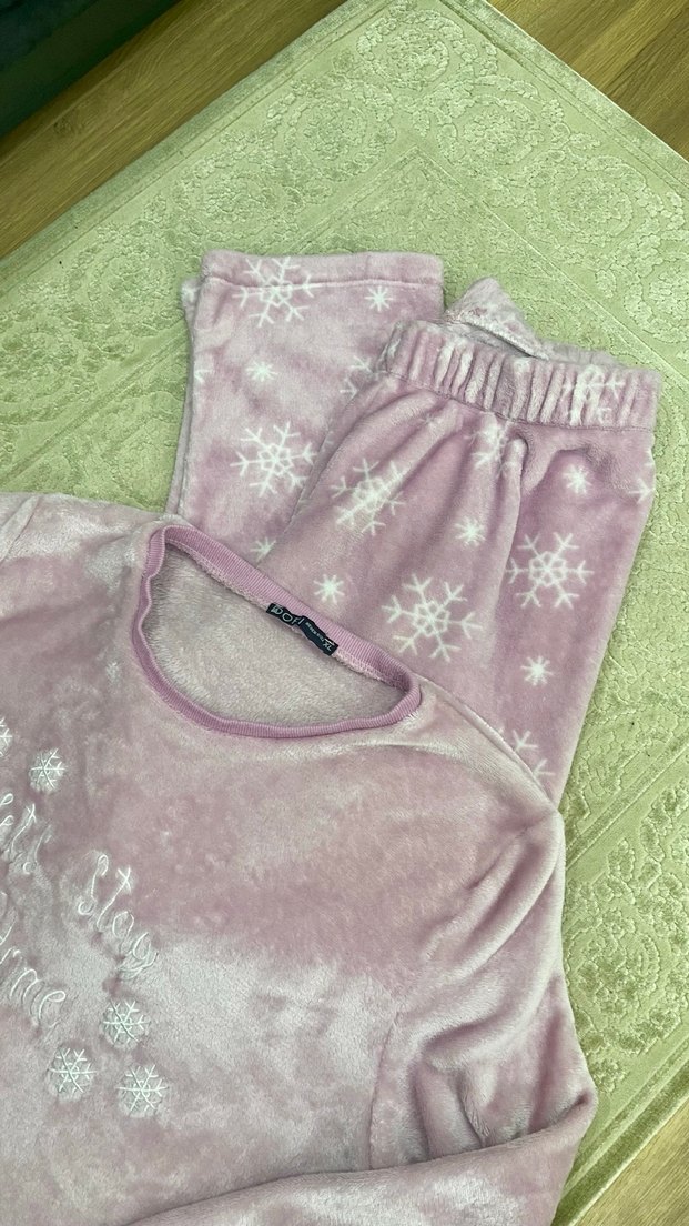 Pembe Kadın Uzun Kollu Rahat Pijama Takımı - Görsel 2