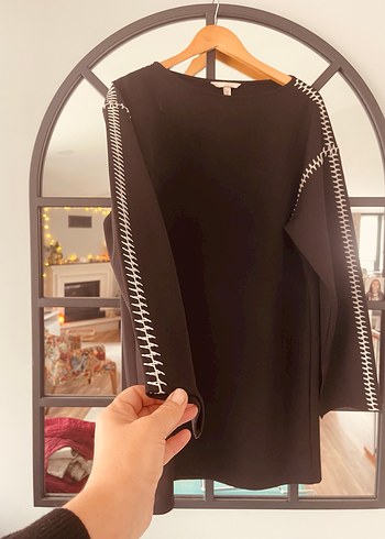 Zincir Detaylı Siyah Midi Tunik - Görsel 4