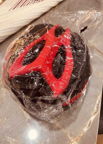 Biker Tarzı Kırmızı Desenli bisiklet Kaskı - Görsel 5