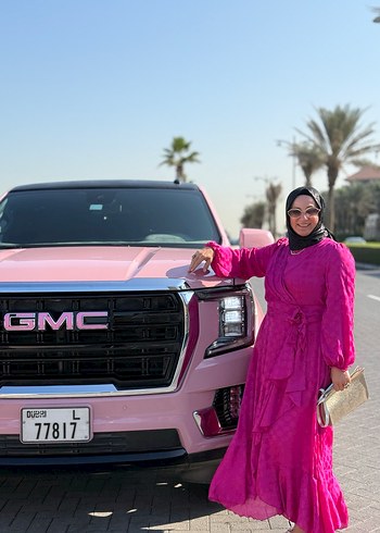 Uzun Kollu, Pembe Drapeli Uzun Elbise - Görsel 10