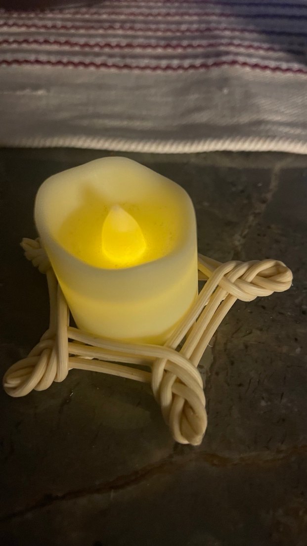 Beyaz LED Mum ve Hasır Tutucu - Görsel 3