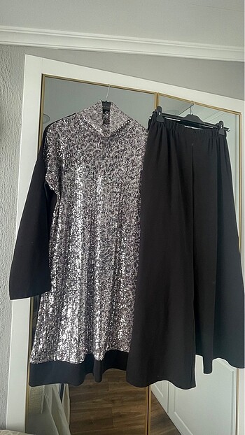 xl Beden Pul payet ikili takım