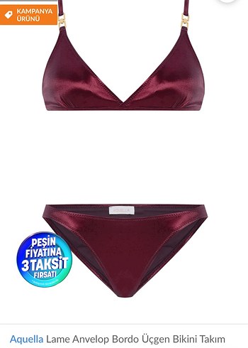 Aquella Bordo Lame Üçgen Bikini Takımı