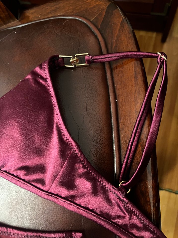 Aquella Bordo Lame Üçgen Bikini Takımı - Görsel 5