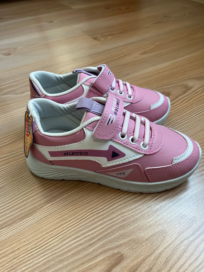 Kız Çocuk Pembe Velcro Spor Ayakkabı - Görsel 2