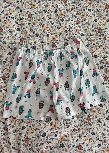 Renkli Kısa Kollu Bohem Kadın Pijama Takımı - Görsel 4