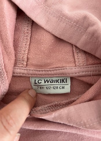 Kız Çocuk Kapüşonlu Pembe Sweatshirt - Görsel 4
