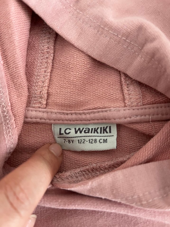 Kız Çocuk Kapüşonlu Pembe Sweatshirt - Görsel 4