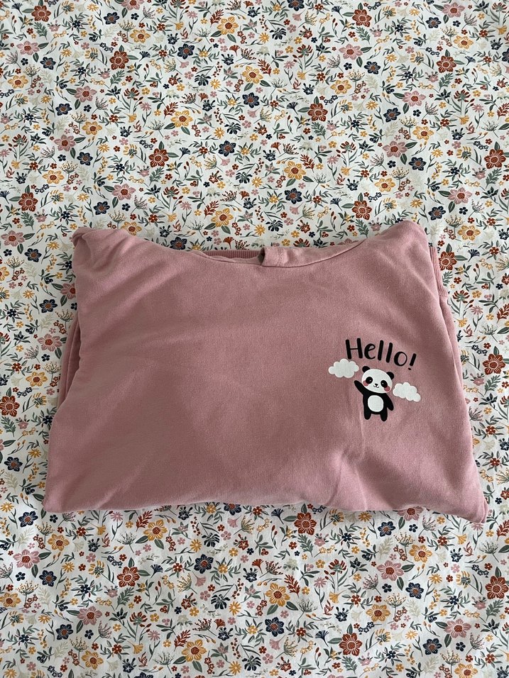 Kız Çocuk Kapüşonlu Pembe Sweatshirt - Görsel 5