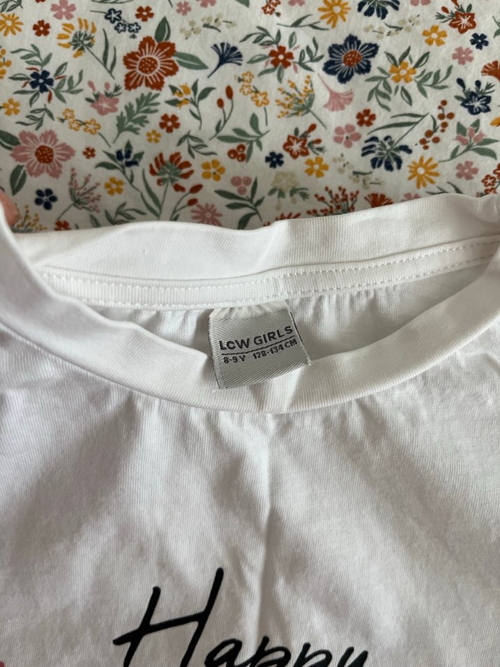 Beyaz Baskılı Uzun Kollu Kız Tişörtü - Görsel 3