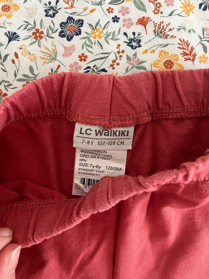 Kız Çocuk Kırmızı Tayt Elastik Bel - Görsel 2