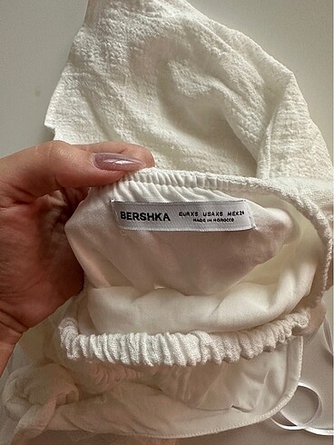 xs Beden beyaz Renk Bershka mini elbise