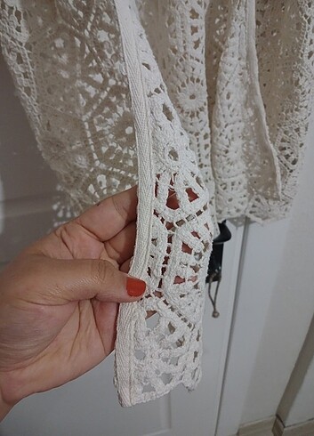 xl Beden beyaz Renk Yazlık dantel hırka