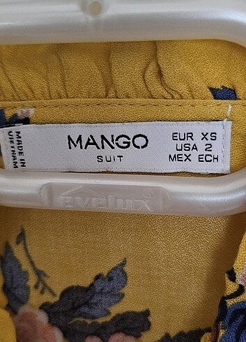 s Beden sarı Renk Mango düğmeli, hakim yaka bluz