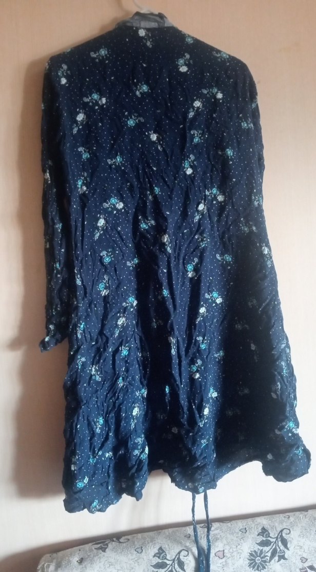 Uzun Kollu Bohem Bağcıklı Kadın Elbisesi - Görsel 3