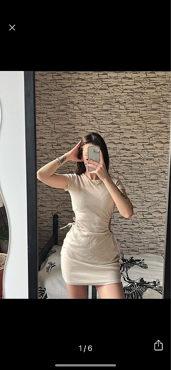 Fitilli Krem Elbise