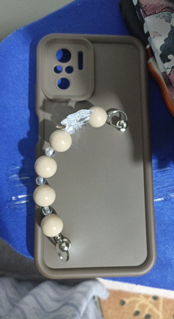 Boncuk Detaylı Bej Bohem Telefon Kılıfı - Görsel 4