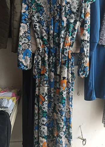 Çiçek Desenli Uzun Bohem Elbise - Görsel 2