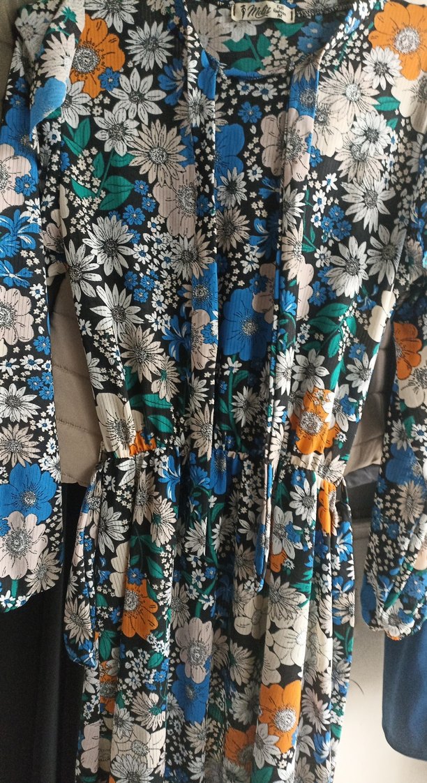 Çiçek Desenli Uzun Bohem Elbise - Görsel 3