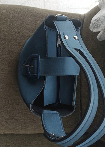 Mavi Deri Kadın Çanta Tokalı - Görsel 2