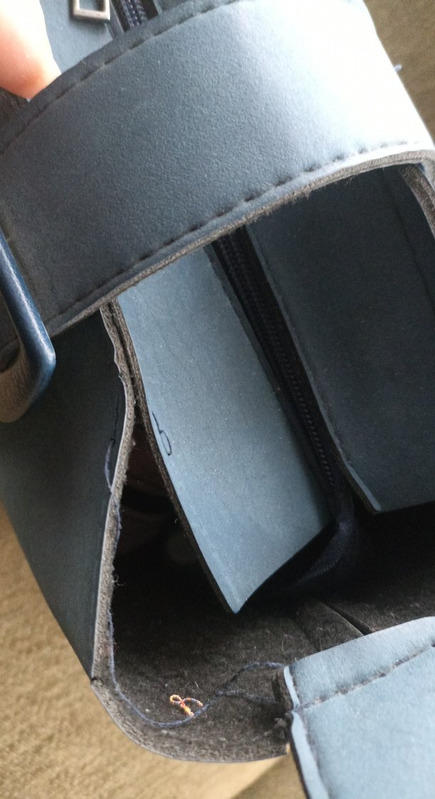 Mavi Deri Kadın Çanta Tokalı - Görsel 5