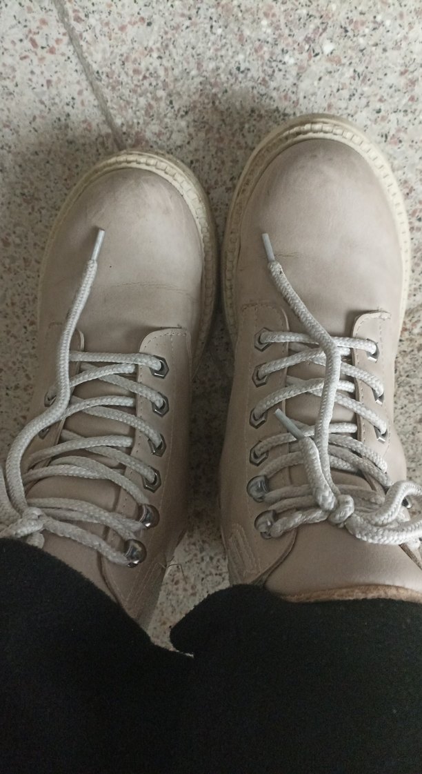 Bej Süet Bağcıklı Kadın Dolgu Topuk Bot - Görsel 2